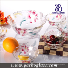 Glass Fruit Bowl with Lily Design (GB1629LB/PDS)